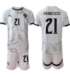 Men's Portugal Team #21 Francisco 2025 White Away Soccer Jersey Suit