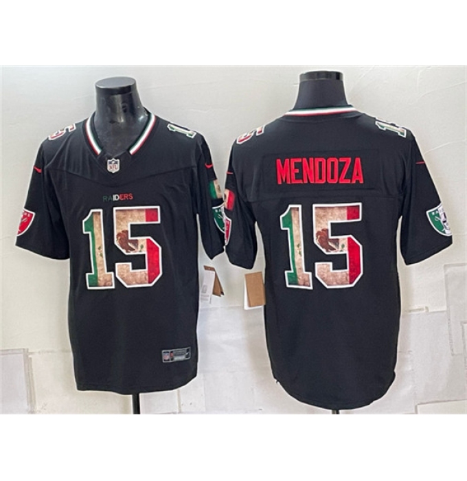Men's Las Vegas Raiders #15 Fernando Mendoza Black F.U.S.E. Mexico Vapor Limited Football Stitched Jersey