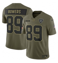 Men's Las Vegas Raiders #89 Brock Bowers Olive 2025 Salute to Service Limited Football Stitched Jersey