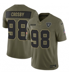 Men's Las Vegas Raiders #98 Maxx Crosby Olive 2025 Salute to Service Limited Football Stitched Jersey