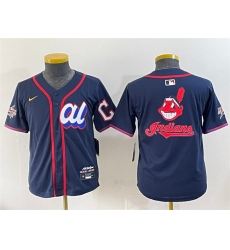 Women's American League Cleveland Guardians Team Big Logo Navy 2025 All-Star Edition Limited Stitched Baseball Jersey(Run Small)