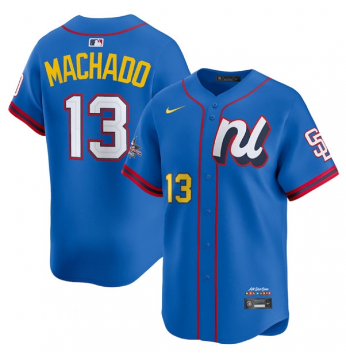 Men's National League #13 Manny Machado Blue 2025 All-Star Edition Limited Stitched Baseball Jersey