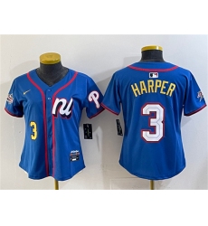 Women's National League #3 Bryce Harper Blue 2025 All-Star Edition Limited Stitched Baseball Jersey(Run Small)
