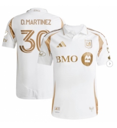 Mens LAFC David Martinez adidas White 2025 Secondary Authentic Player Jersey
