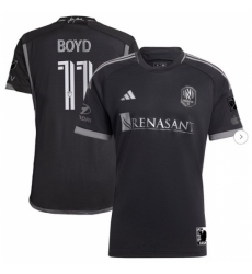 Mens Nashville SC Tyler Boyd adidas Black 2024 Man In Black Kit Authentic Player Jersey