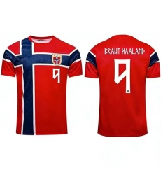Men's Norway National Team #9 Erling Haaland Home Red 2026 FIFA World Cup Soccer Jersey