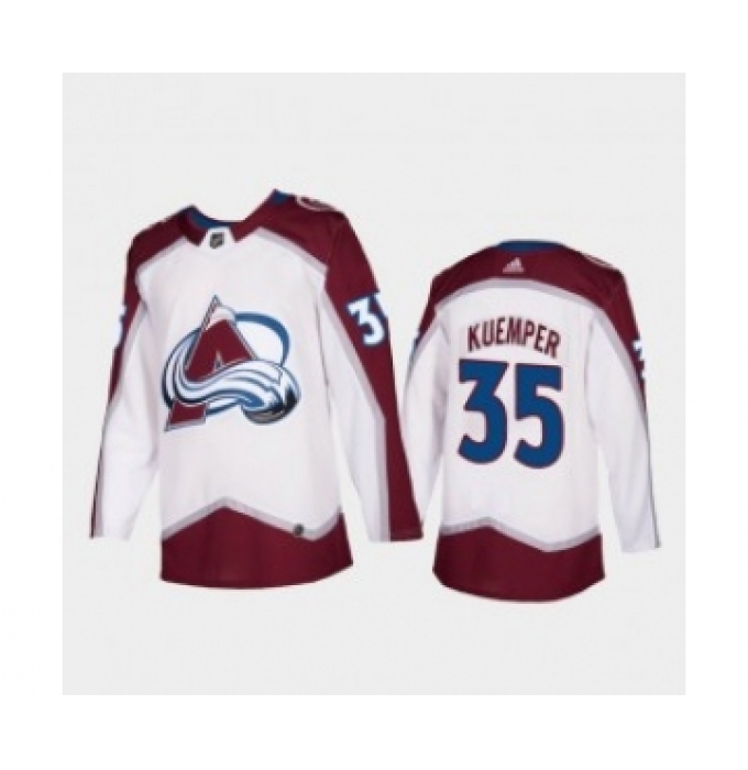 Men's Colorado Avalanche #35 Darcy Kuemper White Adidas Stitched NHL Jersey