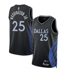 Men's Dallas Mavericks #25 P.J. Washington Black 2025-26 City Edition Stitched Basketball Jersey