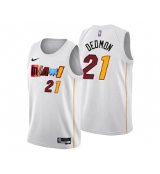 Men's Miami Heat #21 Dewayne Dedmon 2022-23 White City Edition Stitched Jersey