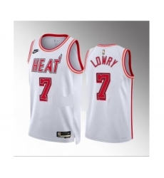 Men's Miami Heat #7 Kyle Lowry White Classic Edition Stitched Basketball Jersey