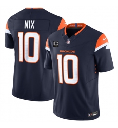 Men's Denver Broncos #10 Bo Nix Navy 2025 F.U.S.E. With 2-Star C Vapor Limited Stitched Football Jersey