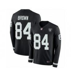Men's Oakland Raiders #84 Antonio Brown Limited Black Therma Long Sleeve Football Jersey