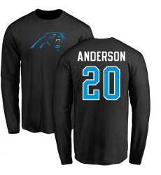 NFL Nike Carolina Panthers #20 C.J. Anderson Black Name & Number Logo Long Sleeve T-Shirt