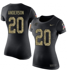 NFL Women's Nike Carolina Panthers #20 C.J. Anderson Black Camo Salute to Service T-Shirt
