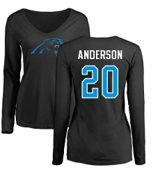NFL Women's Nike Carolina Panthers #20 C.J. Anderson Black Name & Number Logo Slim Fit Long Sleeve T-Shirt