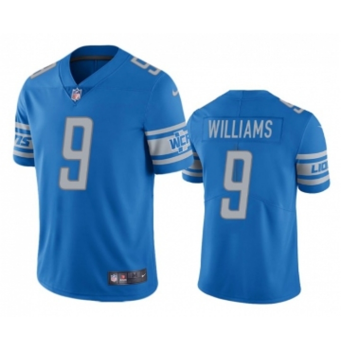 Men's Detroit Lions #9 Jameson Williams Blue Vapor Untouchable Limited Stitched Jersey
