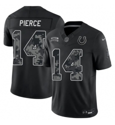 Men's Indianapolis Colts #14 Alec Pierce Black 2026 F.U.S.E. Salute to Service Limited Football Stitched Jersey