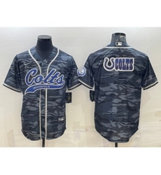 Men's Indianapolis Colts Grey Camo Team Big Logo With Patch Cool Base Stitched Baseball Jersey