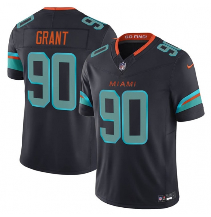 Men's Miami Dolphins #90 Kenneth Grant Black 2025 F.U.S.E. “Rivalries” Vapor Limited Football Stitched Jersey