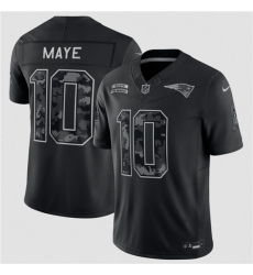 Men's New England Patriots #10 Drake Maye Black 2026 Salute to Service Limited Football Stitched Jersey