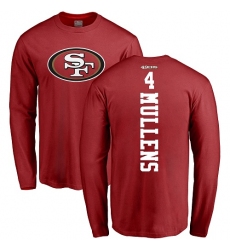 NFL Nike San Francisco 49ers #4 Nick Mullens Red Backer Long Sleeve T-Shirt
