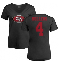 NFL Women's Nike San Francisco 49ers #4 Nick Mullens Black Name & Number Logo T-Shirt