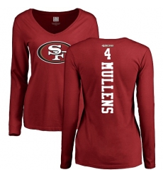 NFL Women's Nike San Francisco 49ers #4 Nick Mullens Red Backer Long Sleeve T-Shirt