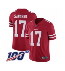 Youth San Francisco 49ers #17 Emmanuel Sanders Red Team Color Vapor Untouchable Limited Player 100th Season Football Jersey
