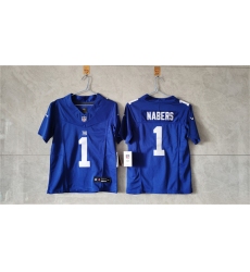 Women's New York Giants #1 Malik Nabers Blue F.U.S.E. Vapor Limited Stitched Jersey(Run Small)