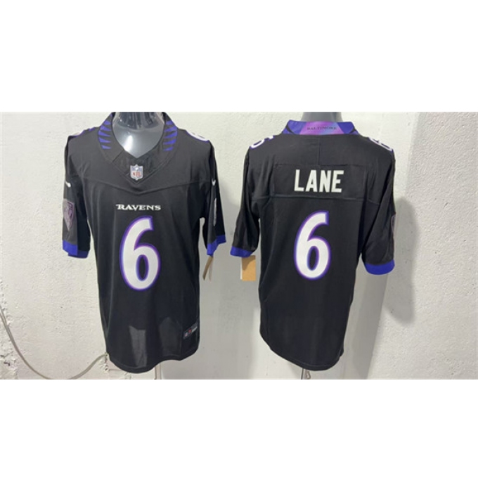 Men's Baltimore Ravens #6 Ja'Kobi Lane Black 2026 F.U.S.E. Vapor Stitched Limited Football Stitched Jersey