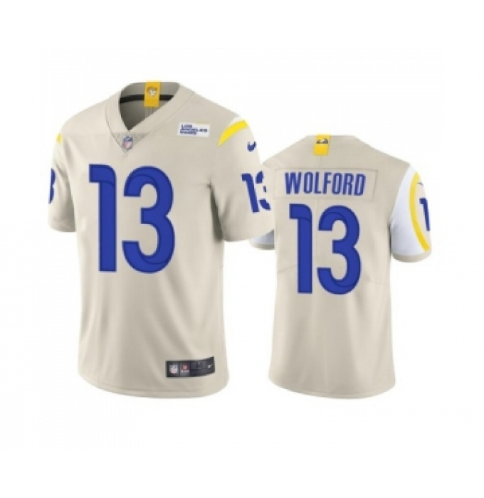 Men's Los Angeles Rams #13 John Wolford Bone Vapor Untouchable Limited Stitched Football Jersey