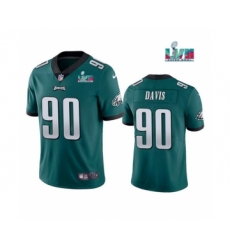 Men's Philadelphia Eagles #90 Jordan Davis Green Super Bowl LVII Patch Vapor Untouchable Limited Stitched Jersey