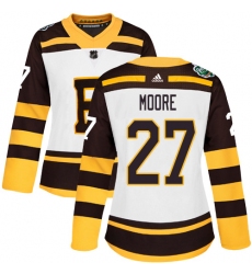 Women's Adidas Boston Bruins #27 John Moore Authentic White 2019 Winter Classic NHL Jersey