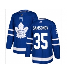 Men's Toronto Maple Leafs #35 Ilya Samsonov Blue Stitched Jersey