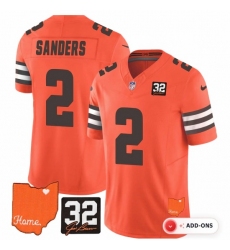 Men's Cleveland Browns #2 Shedeur Sanders Orange Limited Stitched Football Jersey(1)