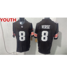 Youth Cleveland Browns #8 Jared Verse Brown 2026 Vapor Limited Football Stitched Jersey