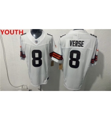 Youth Cleveland Browns #8 Jared Verse White 2026 Vapor Limited Football Stitched Jersey