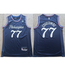 Men's Philadelphia 76ers #77 V. J. Edgecombe Navy 2025-26 City Edition Stitched Jersey