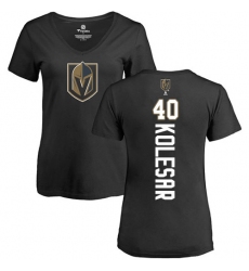 NHL Women's Adidas Vegas Golden Knights #40 Ryan Carpenter Black Backer Slim Fit V-Neck T-Shirt