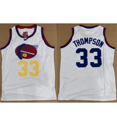 Men's Denver Nuggets #33 David Thompson White Stitched Basketball Jersey