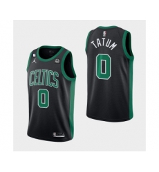 Men's Boston Celtics #0 Jayson Tatum Black No.6 Patch Stitched Basketball Jersey