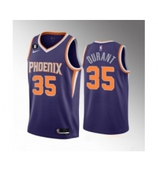 Men's Phoenix Suns #35 Kevin Durant Purple Icon Edition With NO.6 Patch Stitched Basketball Jersey