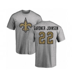Football New Orleans Saints #22 Chauncey Gardner-Johnson Ash Name & Number Logo T-Shirt