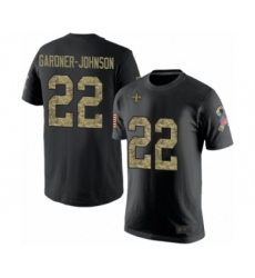Football New Orleans Saints #22 Chauncey Gardner-Johnson Black Camo Salute to Service T-Shirt