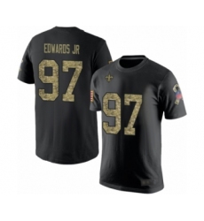 Football New Orleans Saints #97 Mario Edwards Jr Black Camo Salute to Service T-Shirt