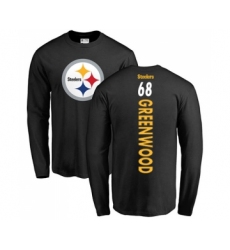 Football Pittsburgh Steelers #68 L.C. Greenwood Black Backer Long Sleeve T-Shirt