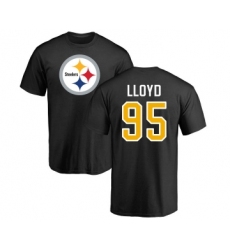 Football Pittsburgh Steelers #95 Greg Lloyd Black Name & Number Logo T-Shirt