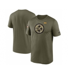 Men's Pittsburgh Steelers Football Olive 2021 Salute To Service Legend Performance T-Shirt