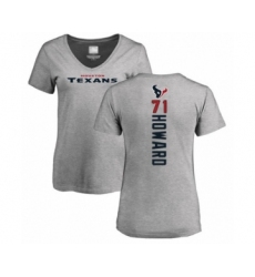 Football Women's Houston Texans #71 Tytus Howard Ash Backer T-Shirt