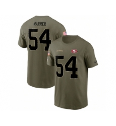 Men's San Francisco 49ers #54 Fred Warner 2022 Olive Salute to Service T-Shirt